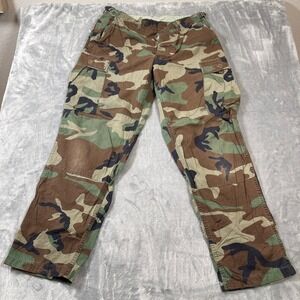 Military Pants Medium 31x29.5 Surplus Woodland Camo Ripstop Cargo Regular BDU